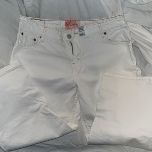White Levi Capris